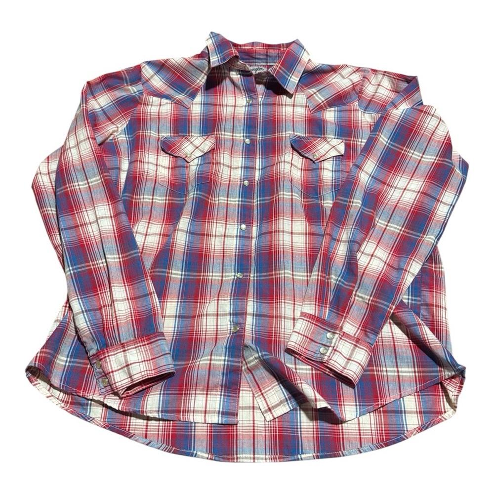 Wrangler Red and Blue Checkered Casual Shirt